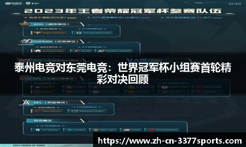 泰州电竞对东莞电竞:世界冠军杯小组赛首轮精彩对决回顾